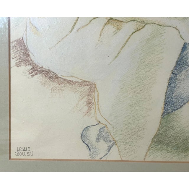 Drawing/Sketching Materials Vintage 1971 Original Leslie Bowen Nude Lady Woman Pencil Crayon Drawing Sketch For Sale - Image 7 of 14