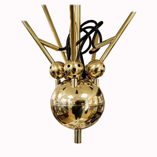 Five Star Ceiling Light in Brass For Sale - Image 5 of 9