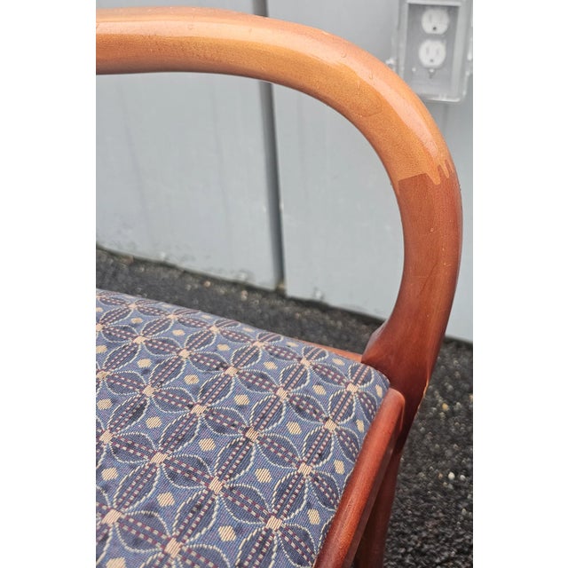 Pair of Late 20th Century Bernhardt Maple and Cherry Upholstered Armchairs For Sale - Image 11 of 12