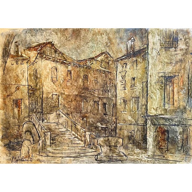 Vivaldo Martini, City Facades, Oil on Canvas, 1963 For Sale - Image 10 of 10