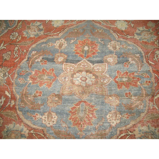 Traditional Zabihi Collection Antique Persian Tabriz Rug For Sale - Image 3 of 6
