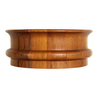 Mid Century Modern Sculpted Teak Decorative Bowl For Sale