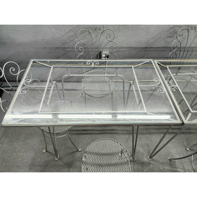 Mid 20th Century Vintage Salterini Wrought Iron Dining Set With 6 Chairs For Sale - Image 5 of 10