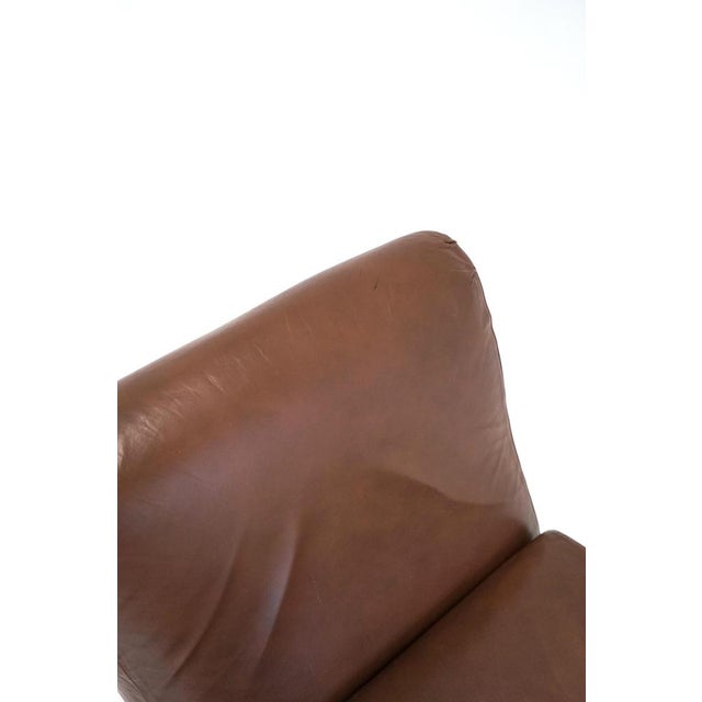 Mid-Century Modern Spanish Leather Slipper Chairs, 1960s, Set of 2 For Sale - Image 3 of 4