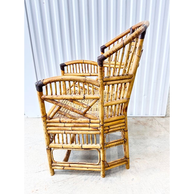 Mid 20th Century Vintage Brighton Pavilion Style Tortoiseshell Bamboo & Rattan Armchair For Sale - Image 5 of 11