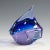 A sculpture of a stylized fish in blue and pink glass. Hand made in the gral glass manufactory, Germany. Designed by Livio...