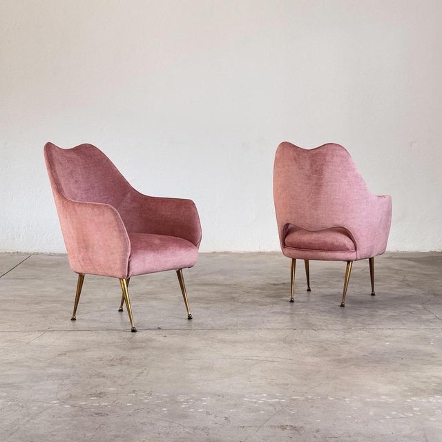 Armchairs attributed to Federico Munari for Isa Bergamo, Italy, 1950s, Set of 2 For Sale - Image 3 of 18
