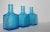 Mid-Century Modern Vintage C.1960's Mid-Century Cerulean Blue Textured Bottles -Set of 3 For Sale - Image 3 of 11