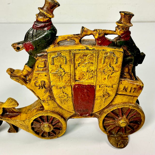 Early 20th Century Early 20th C Antique Boho Chic English British Royal Mail Cast Iron Doorstop, Double Sided. For Sale - Image 5 of 18