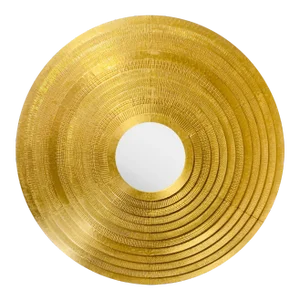 Studio a Home Modern Embossed Brass Round Stacked Etolie Wall Mirror