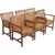 Set of 6 Rud Thygsen & Johnny Sørensen King armchairs with frames of mahogany, wicker backs, and upholstered seat cushions...
