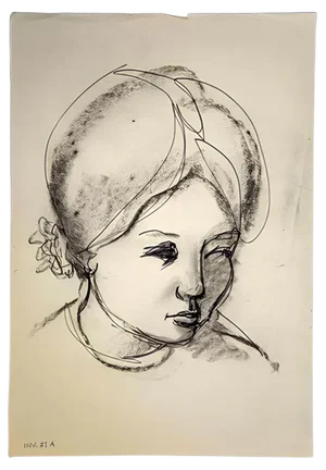 Leo Guida, Portrait, Original Drawing, 1970s