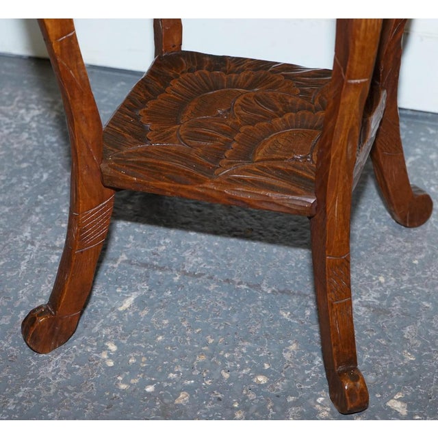 Hand-Carved Occasional Side Table from Liberty's London, 19th Century For Sale - Image 5 of 9