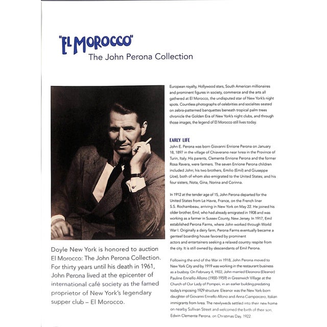 El Morocco the John Perona Collection - September 16, 2014 Doyle New York For Sale - Image 15 of 16