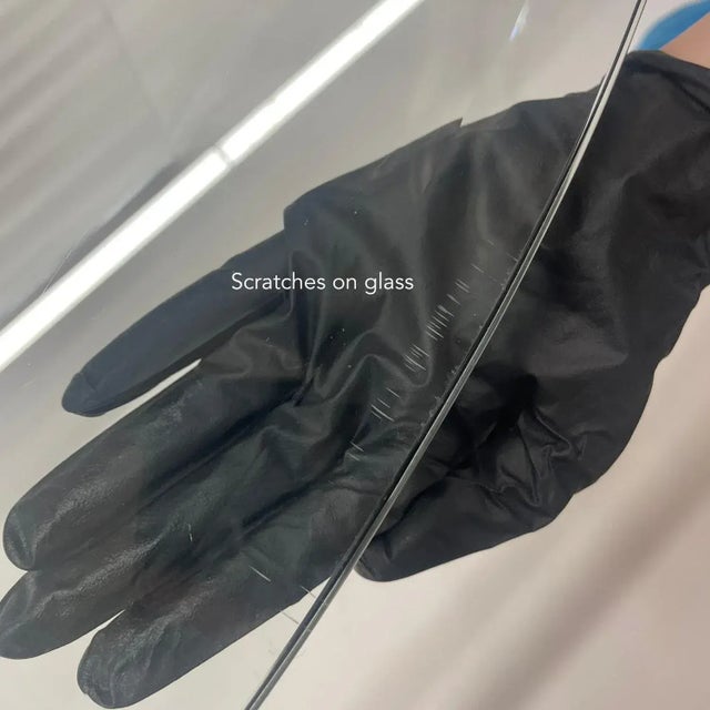 Clear Lucite Acrylic Pedestal Dining Table With Round Glass and Prism Center For Sale - Image 14 of 14