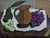Purple 1975 Vintage 'Grapes & Pears' Surrealist Still Life Tempera Painting by Swedish Artist Eric Cederberg (1897-1984), Framed For Sale - Image 8 of 11