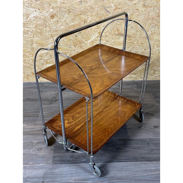 60s 70s serving trolley dinette side table space age brown design 60s 70s Object: serving trolley Manufacturer: Condition:...