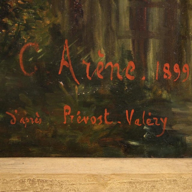 French Artist, Landscape, 1899, Oil on Canvas For Sale - Image 11 of 16