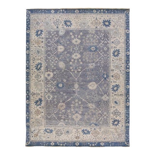 Gray Apadana's Artisan Collection Handmade Allover Designed Wool Rug For Sale