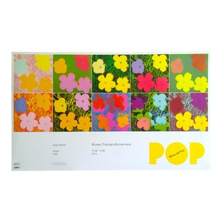 Andy Warhol Foundation " Myths of Pop " Museo Thyssen Lithograph Print Pop Art Exhibition Poster " Flowers " 1970 For Sale