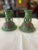 1940s Style Roseville Style Pottery Candlestick Holders - a Pair For Sale - Image 6 of 11