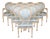 Set 10 French Louis XVI Style Parcel Gilt Dining Chairs. For Sale