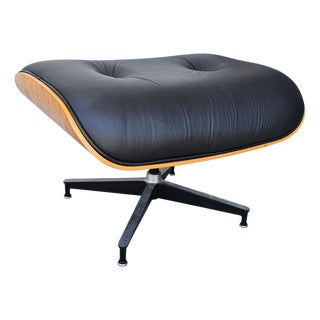 Mid-Century Modern Eames Leather Ottoman by Herman Miller For Sale
