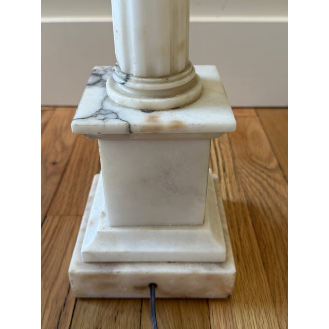 Vintage Alabaster Column Lamp Pair For Sale - Image 18 of 18