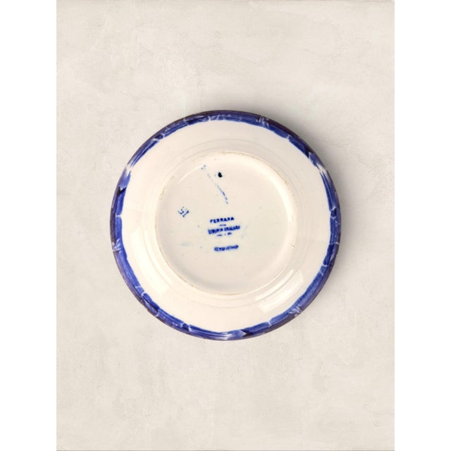 Ceramic Antique English W. H. Grindley Ferrara Blue & White Transferware Serving Bowl, Circa 1900 For Sale - Image 7 of 7