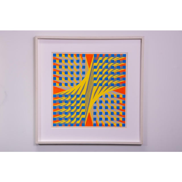 ‘Projekt y’ geometric painting by Jan Van Den Abbeel (1943-2018) This work is gouache on paper. The work is signed...