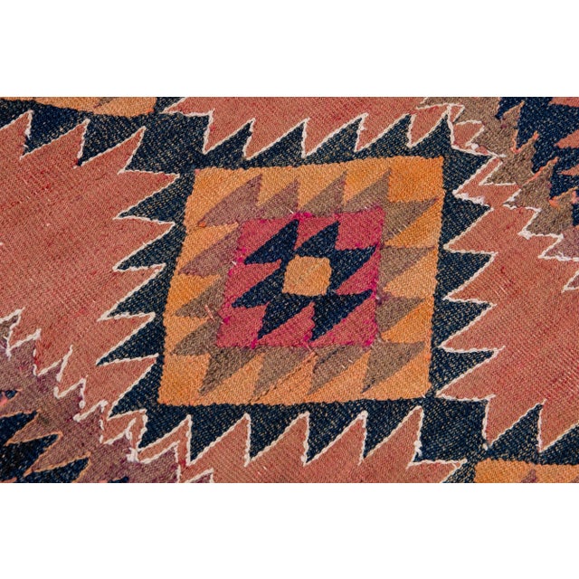 Textile 1960s Vintage Turkish Kilim Multicolor Handmade Tribal Wool Rug For Sale - Image 7 of 8