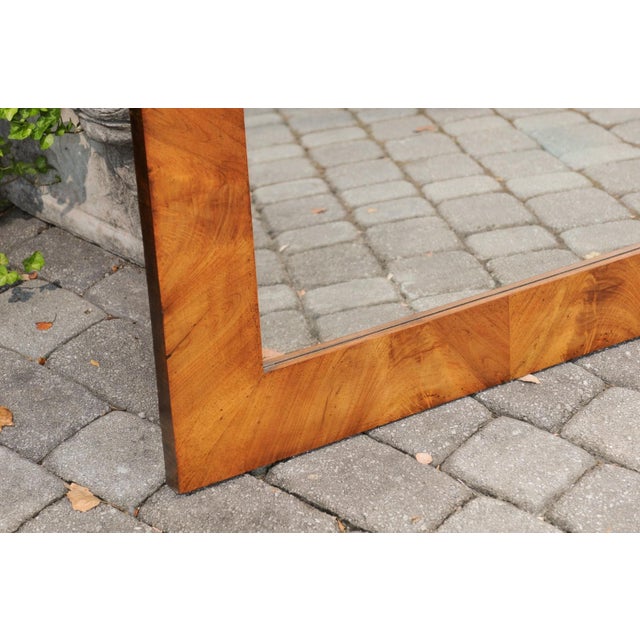 French Wall Mirror from the 1920s with Burl Walnut Veneered Frame For Sale In Atlanta - Image 6 of 10