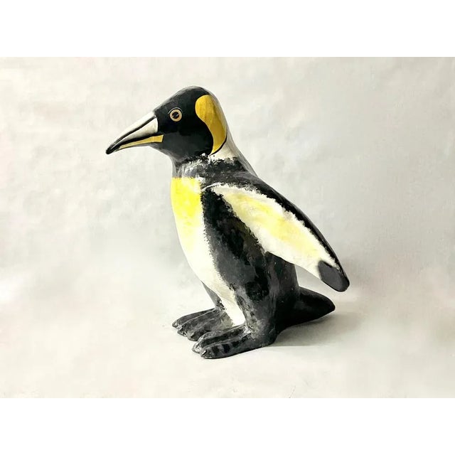Large Vintage Paper Mache Penguin Sculpture, 1970s, in Very Good conditions. Designed 1970 to 1979