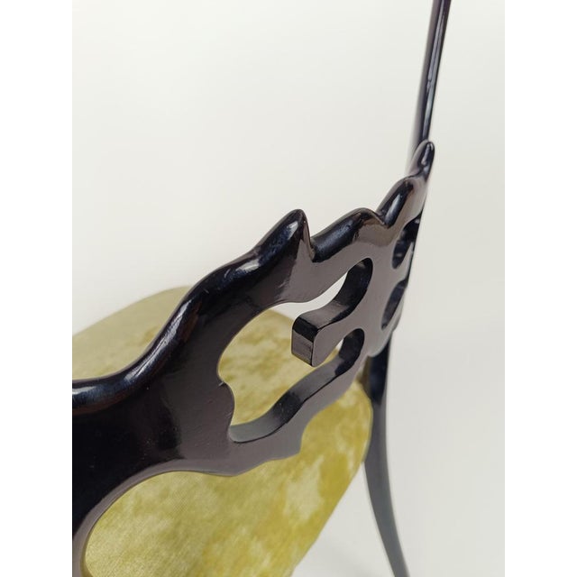 Mid-Century Italian Chinese Chippendale Style Lacquered Chairs, 1950s, Set of 6 For Sale - Image 6 of 18