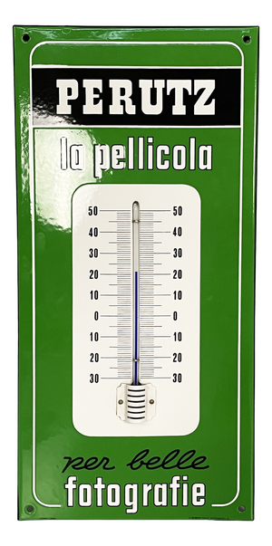Mid-Century Modern Italian Wall Thermometer in Metal from Perutz, 1950s