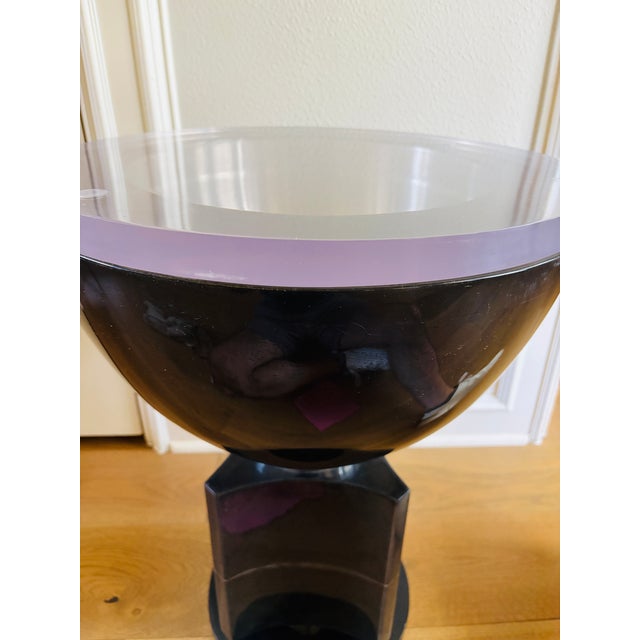 Contemporary Sylvan s.f. Elba Charcoal Parchment, Brass & Resin Side Table by Sylvan Fiss For Sale - Image 3 of 18
