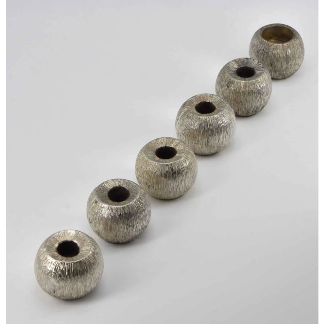 Plated & Textured Candleholders in the Style of Gerald Benney, 1970s, Set of 6 For Sale - Image 7 of 8