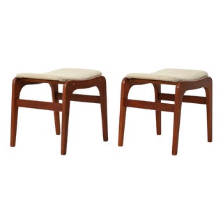 Vintage Danish Teak Stools, 1950s, Set of 2 For Sale
