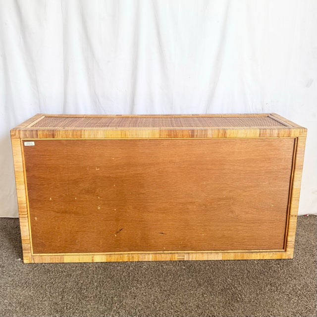 Late 20th Century Vintage Boho Chic Wicker Wrapped Credenza For Sale - Image 5 of 11