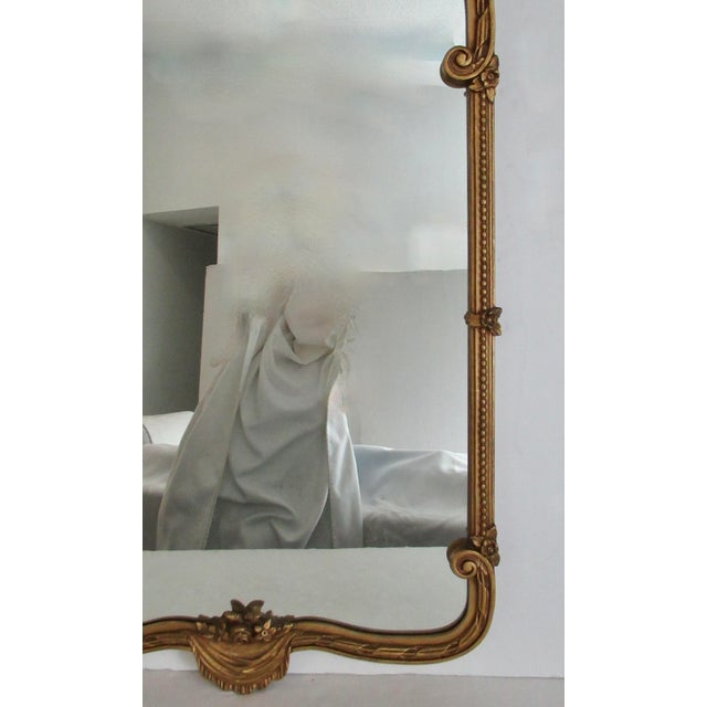 C. 1960's Hollywood Regency Era, French Rococo-Style Gold Gilded Fleur De Lis Wall Mirror For Sale - Image 15 of 15