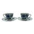 Dutch Delft Teacups and Saucers a Pair For Sale