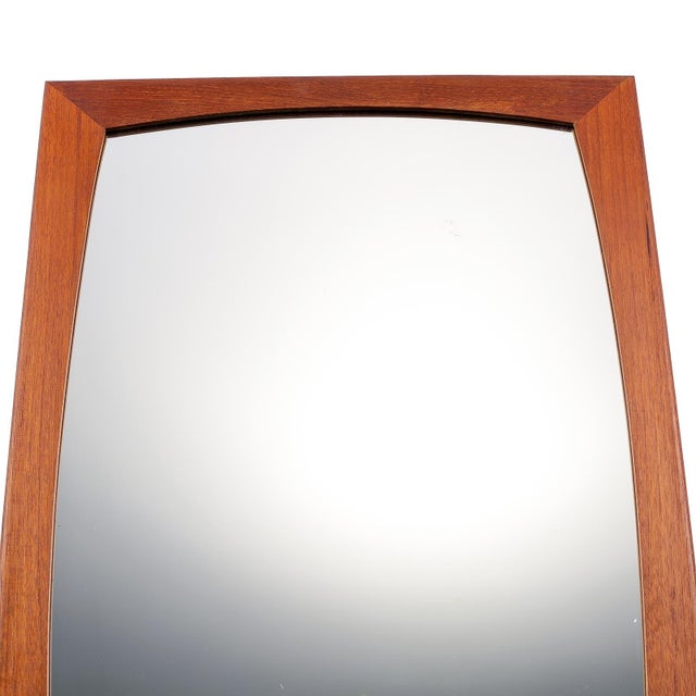 Mid-Century Modern Vintage Rectangular Wall Mirror with Teak Frame, Denmark, 1960s For Sale - Image 3 of 7