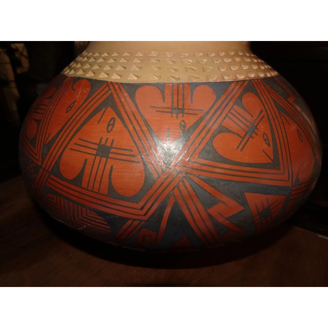 Vintage Southwestern Burnt Orange Pottery Vase Signed Tony Siqueira For Sale In Los Angeles - Image 6 of 12