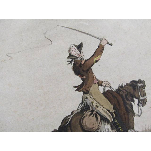 1809 Hand-Colored Engraving Spanish Courier by William Bradford Framed Antique Military Print From British Campaign in Spain For Sale - Image 4 of 11