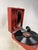 Charming red suitcase gramophone with chrome trim, complete with tonearm and original headshell. An ideal collector's item...