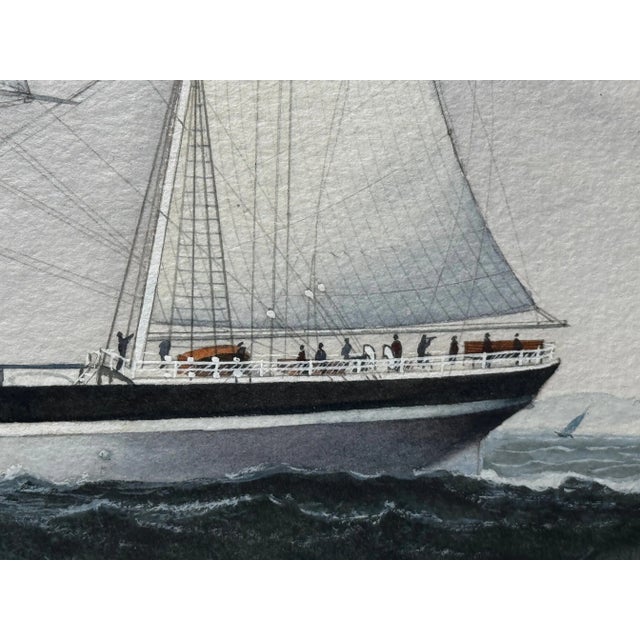 Victorian Late 19th Century British Marine Painting of the Four-Masted Barque Sindia, in the Manner of Richard Henry Neville-Cumming For Sale - Image 3 of 16
