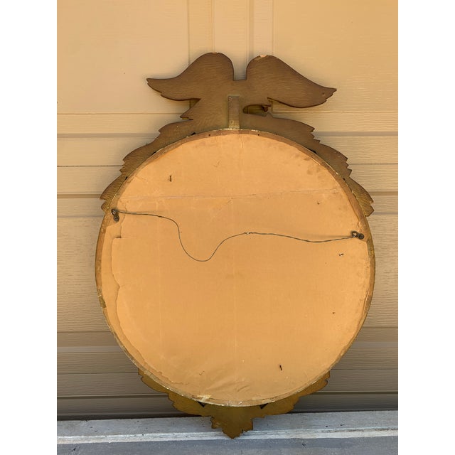 Mid 20th Century American Federal Giltwood Eagle Bullseye Convex Mirror For Sale - Image 11 of 11