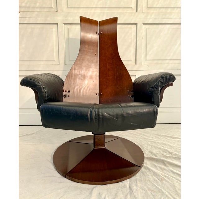 1970's Westnofa Norwegian Modern Reclining Lounge Chair and Ottoman For Sale - Image 17 of 18
