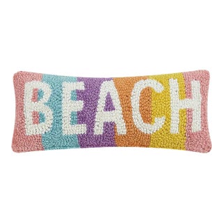 Beach Colorful Hook Pillow, 12" x 5" For Sale