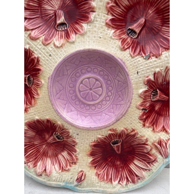 Victorian 19th Century Majolica Oyster Plate Samuel Lear For Sale - Image 3 of 7